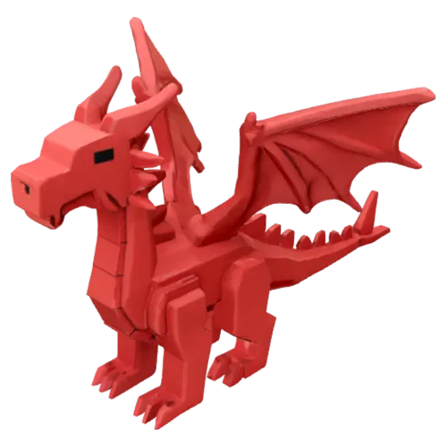 A double winged red dragon